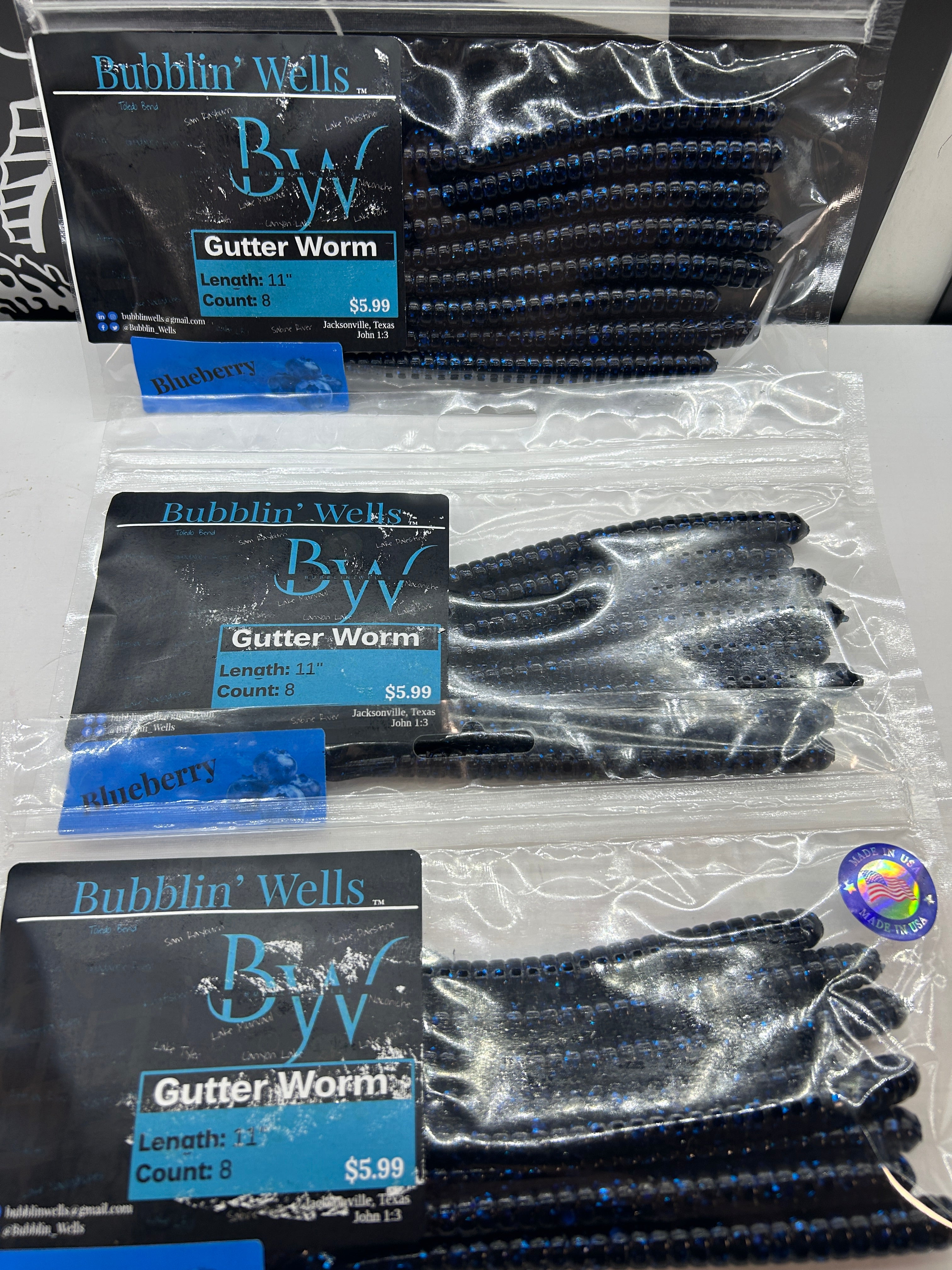 Gutter Worm (Blueberry) 8pk (Blemished Label)