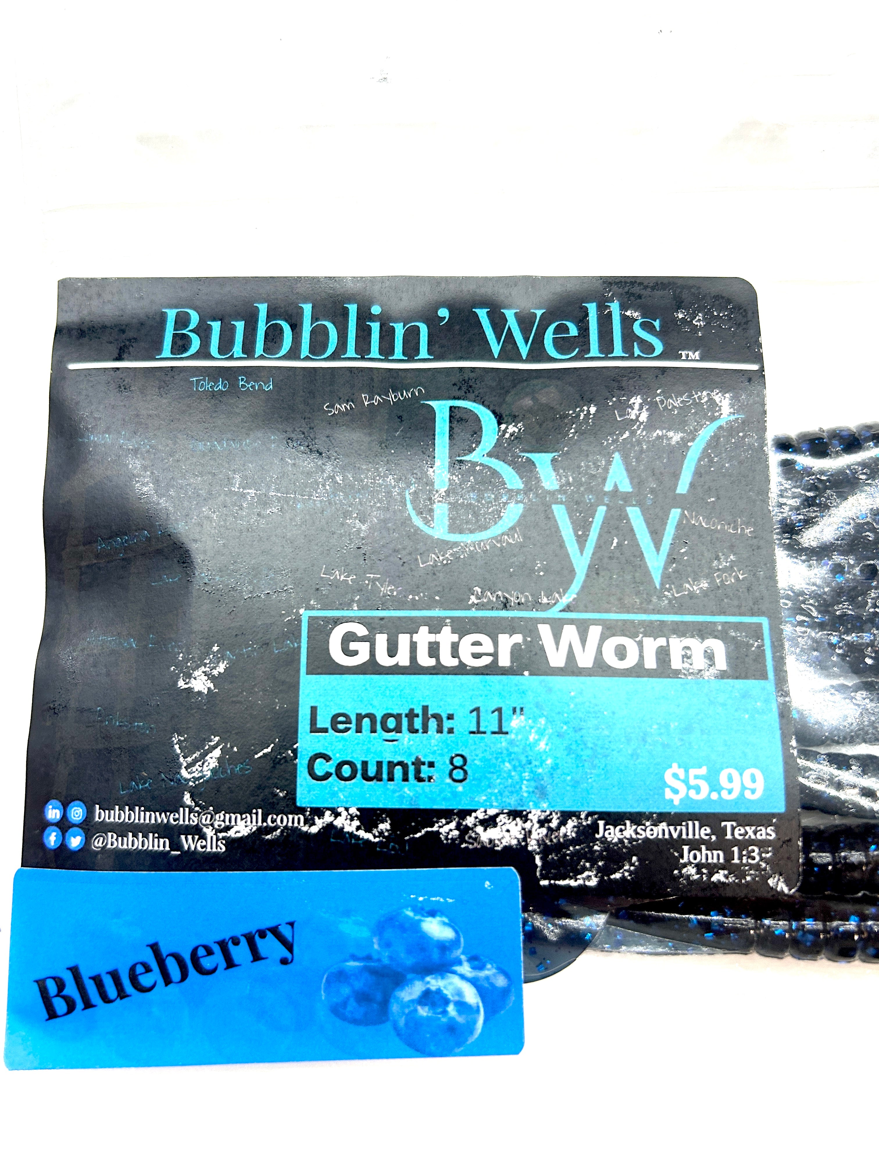 Gutter Worm (Blueberry) 8pk (Blemished Label)
