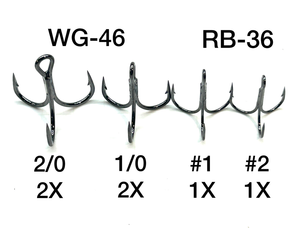 WG-46 Treble Hooks 2X Strong