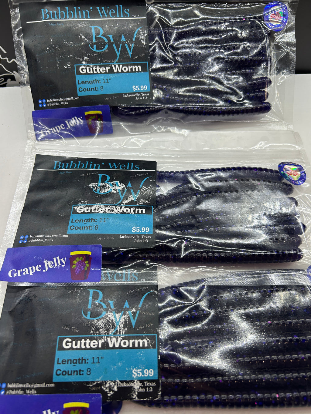 Gutter Worm (Grape) 8pk (Blemished Label)